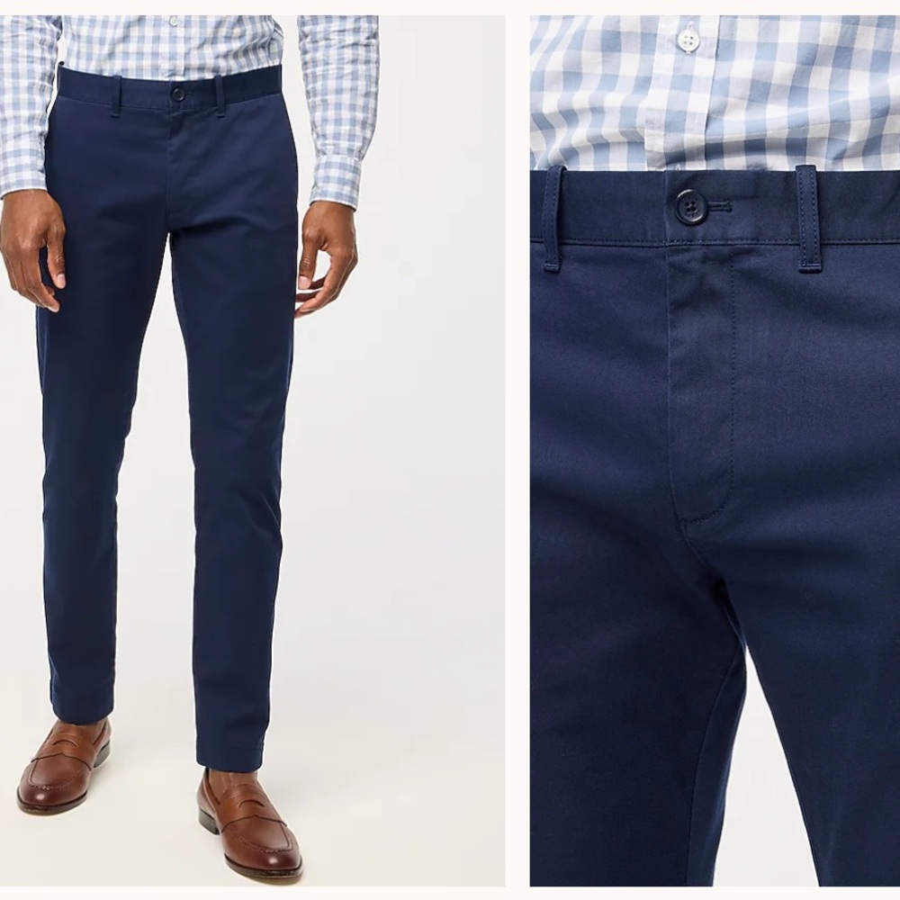 J Crew Flex chino slim fit pants W31 L32 Men's Navy polyester cotton
